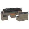 vidaXL 9 pcs conjunto sof&aacute;s p/ jardim com almofad&otilde;es vime PE cinzento