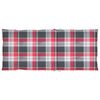 vidaXL Cadeiras jardim c/ almofad&otilde;es xadrez vermelho 2 pcs teca maci&ccedil;a