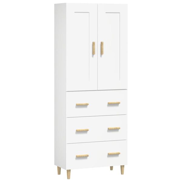 vidaXL Arm&aacute;rio alto madeira processada branco