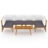 vidaXL 7 pcs conjunto lounge de jardim com almofadões acácia maciça