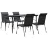 vidaXL 5 pcs conjunto de jantar para jardim a&ccedil;o e textilene preto