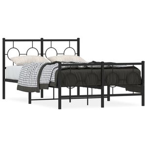 vidaXL Estrutura de cama com cabeceira e p&eacute;s 120x200 cm metal preto