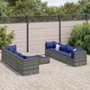 vidaXL 9 pcs conjunto lounge de jardim c/ almofad&otilde;es vime PE cinzento