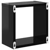 vidaXL Prateleiras parede forma de cubo 4 pcs 26x15x26 cm preto brilh.