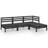 vidaXL 4 pcs conjunto lounge de jardim pinho maci&ccedil;o preto