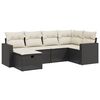 vidaXL 6 pcs conjunto sof&aacute;s de jardim c/ almofad&otilde;es vime PE preto