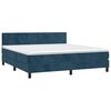vidaXL Cama box spring c/ colch&atilde;o/LED 160x200 cm veludo azul-escuro