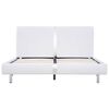 vidaXL Estrutura de cama sem colchão 135x190cm couro artificial branco