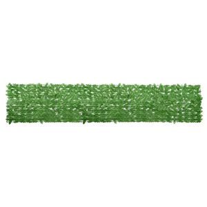 vidaXL Tela de varanda com folhas verdes 400x75 cm