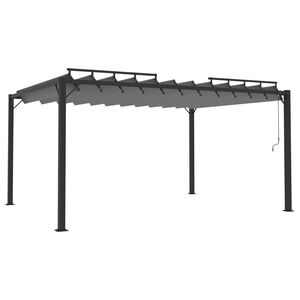 vidaXL Gazebo c/ telhado de persiana 3x4 m tecido antracite e alum&iacute;nio