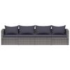 vidaXL 4 pcs conjunto sof&aacute;s de jardim c/ almofad&otilde;es vime PE cinzento