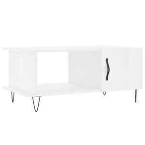 vidaXL Mesa de centro 90x50x40 cm madeira processada branco brilhante