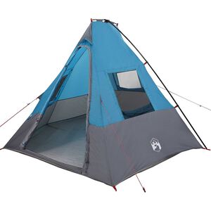 vidaXL Barraca Tipi com telhado Azul 383 x 338 x 217 cm tafet&aacute;