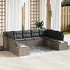 vidaXL Conjunto de Sof&aacute; de Jardim 9 pcs Cinzeto Polirattan