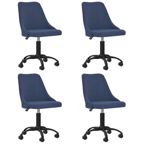 vidaXL Cadeiras de jantar girat&oacute;rias 4 pcs tecido azul