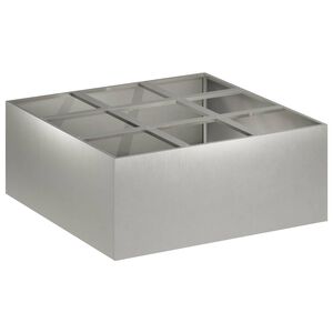 vidaXL Vaso de Jardim Prateado 100 x 100 x 20 cm A&ccedil;o inoxid&aacute;vel