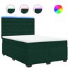 vidaXL Cama com molas/colch&atilde;o 140x190 cm veludo verde-escuro
