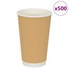 vidaXL Copos de caf&eacute; de papel 500 pcs 16oz 400ml castanho
