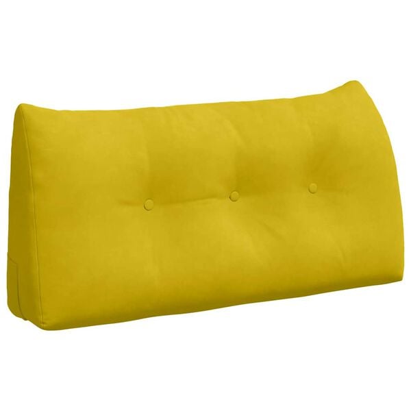 vidaXL Travesseiro para Costas Amarelo 100 x 24 x 50 cm Veludo