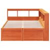 vidaXL Cama com estante sem colch&atilde;o 135x190 cm pinho maci&ccedil;o