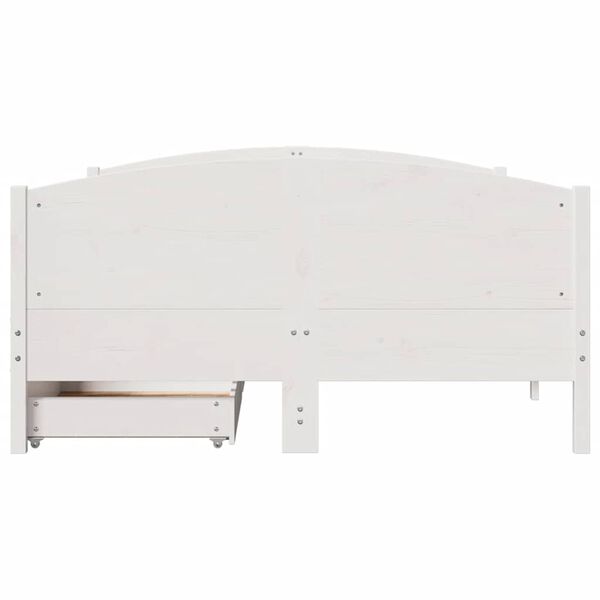 vidaXL Cama sem colch&atilde;o 140x200 cm madeira de pinho maci&ccedil;a branco