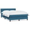 vidaXL Cama com molas/colch&atilde;o 160x220 cm veludo azul-escuro