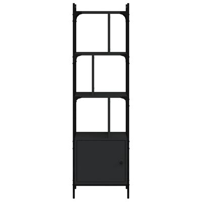 vidaXL Estante com porta 44,5x30x154,5 cm derivados de madeira preto