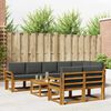 vidaXL Conjunto de Sof&aacute;s para Exterior 9 pcs Natural e Antracite