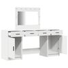 vidaXL Mesa de vestir com gaveta 3 pcs Branco Madeira processada