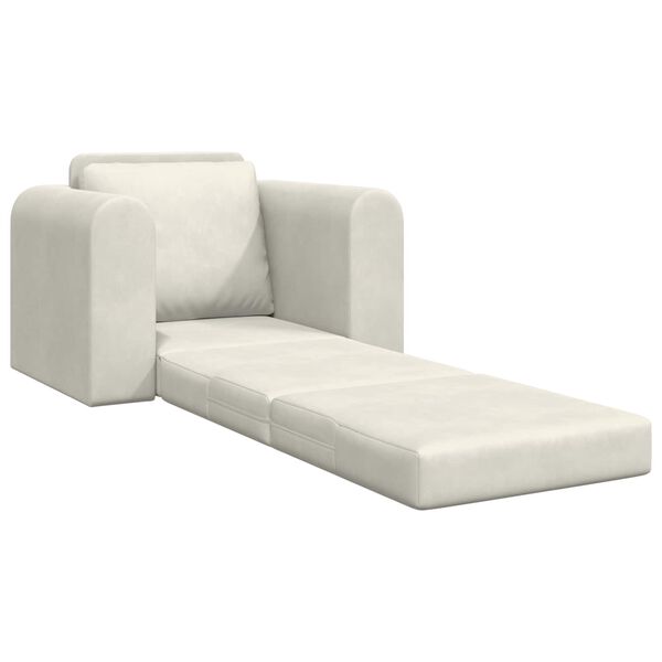vidaXL Sof&aacute;-Cama Creme 98 x 71 x 83 cm Veludo