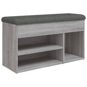 vidaXL Banco sapateira 82x32x45,5 cm derivados madeira cinzento sonoma