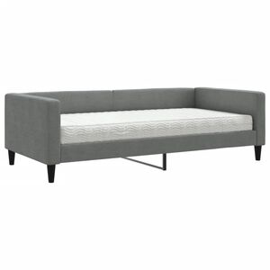 vidaXL Sof&aacute;-cama com colch&atilde;o 100x200 cm tecido cinzento-escuro