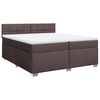 vidaXL Cama com molas/colch&atilde;o 200x200 cm tecido castanho-escuro