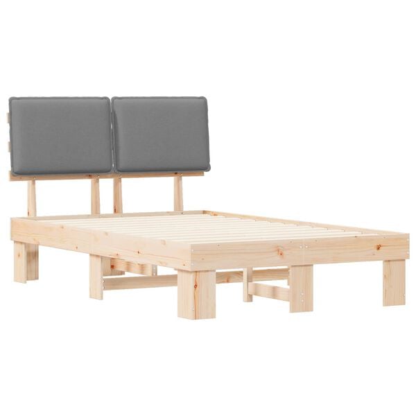 vidaXL Estrutura de Cama com Cabeceira Estofada Cinzento-claro