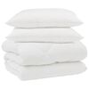 vidaXL Edredom de Inverno com travesseiro 3 unid. Branco Microfibra