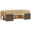 vidaXL Conjunto de Sof&aacute;s para Exterior 6 unid. Natural e Bege