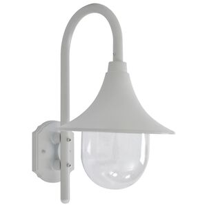 vidaXL Candeeiro de parede para jardim E27 42 cm alum&iacute;nio branco