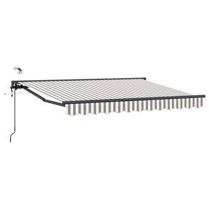 vidaXL Toldo Retr&aacute;til El&eacute;trico Cinza Claro e Branco 3 x 2,5 m