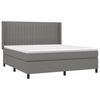 vidaXL Cama box spring c/ colch&atilde;o e LED 160x200 cm tecido cinza-escuro