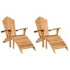 vidaXL Cadeira Adirondack 2 pcs Castanho 137 x 77 x 95 cm