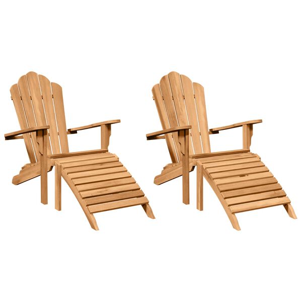 vidaXL Cadeira Adirondack 2 pcs Castanho 137 x 77 x 95 cm