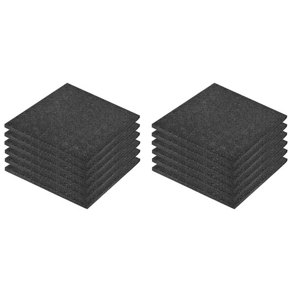 vidaXL Ladrilhos proteção contra quedas 12 pcs borracha 50x50x3cm preto