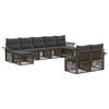 vidaXL Conjunto de Sof&aacute; de Jardim 9 pcs Cinzento vime PE