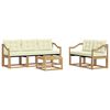 vidaXL Conjunto de Sof&aacute;s para Exterior 6 pcs Branco e Creme