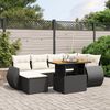 vidaXL 7 pcs conjunto de sof&aacute;s p/ jardim c/ almofad&otilde;es vime PE preto