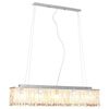 vidaXL Candeeiro de teto com contas de cristal 104 cm E14 prateado