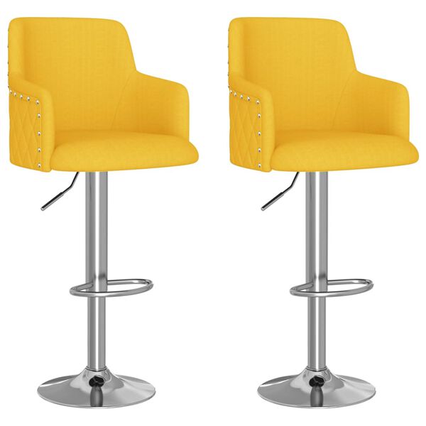 vidaXL Bancos de bar 2 pcs tecido amarelo mostarda
