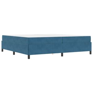 vidaXL Estrutura da Cama com colch&atilde;o Azul Escuro 200 x 200 cm tecido