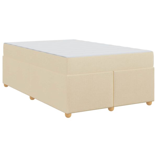 vidaXL Estrutura da Cama com colch&atilde;o Creme 120 x 190 cm tecido