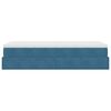 vidaXL Estrutura cama otomana colch&atilde;o 80x200 cm veludo azul escuro